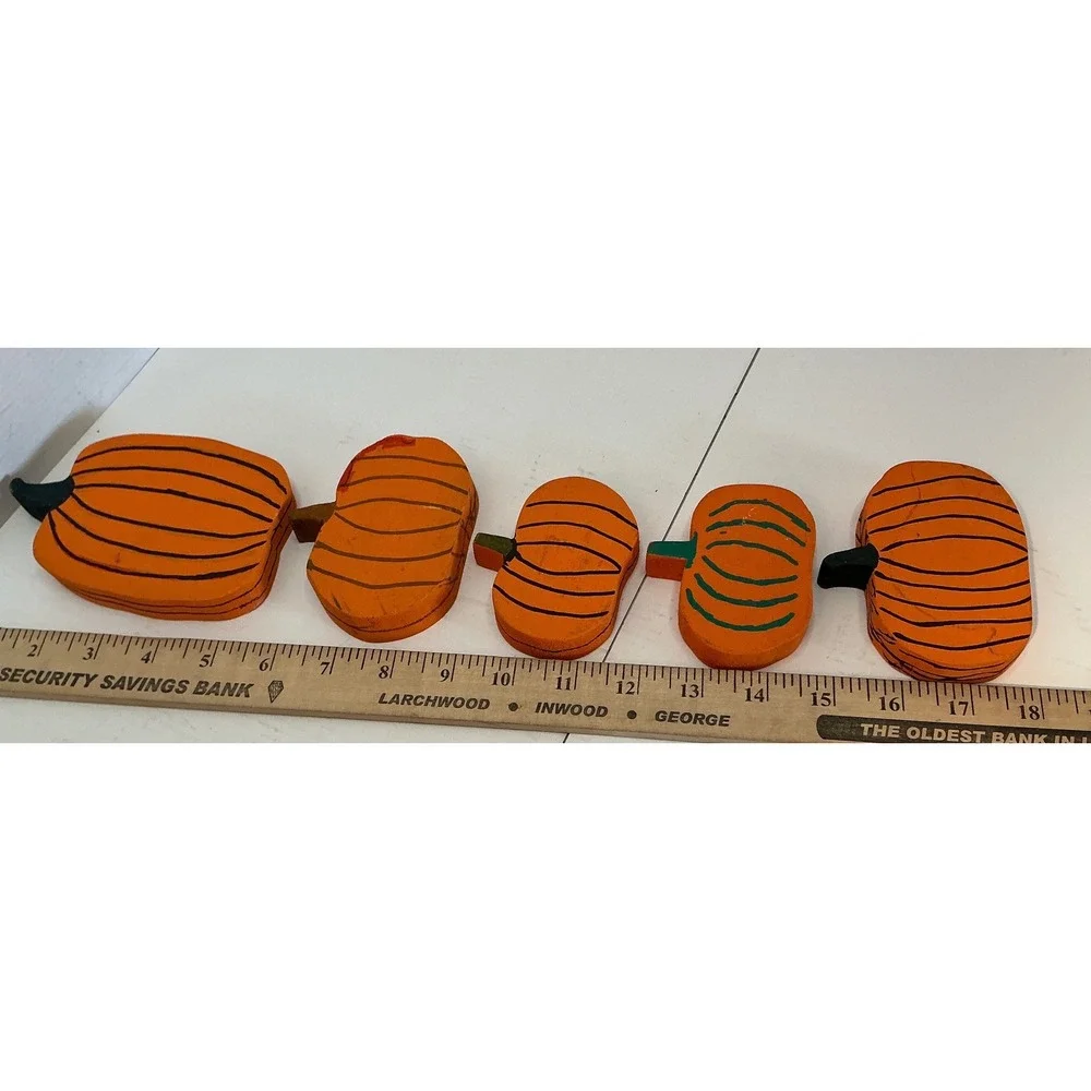 Mud Pie Ghost Candy Dish and Wooden Pumpkin Blocks Halloween Decor Set